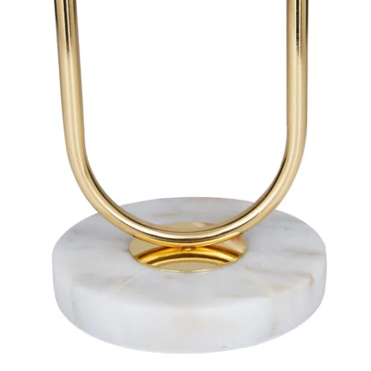 Kirkland's Home Metal Open Loop Stem White Round Table Lamp- Table Lamps