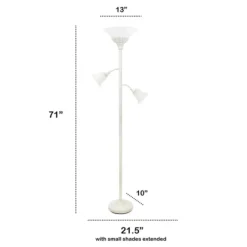 Kirkland's Home Metal 3-Scallop Glass Floor Lamp- Floor Lamps