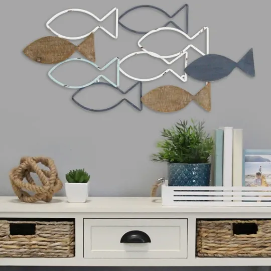 Kirkland's Home Metal School Of Fish Wall Plaque- Wall Plaques