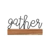 Kirkland's Home Metal Script Gather Wood Block- Statues & Figurines