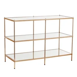 Kirkland's Home Metal 3-Tier Mirrored Console Table- Console Tables
