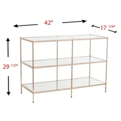 Kirkland's Home Metal 3-Tier Mirrored Console Table- Console Tables