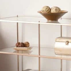 Kirkland's Home Metal 3-Tier Mirrored Console Table- Console Tables