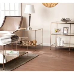 Kirkland's Home Metal 3-Tier Mirrored Console Table- Console Tables