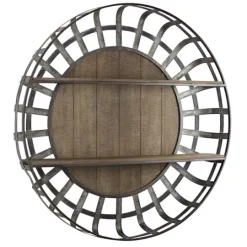 Kirkland's Home Metal Wall Shelf With Wood Back- Shelves