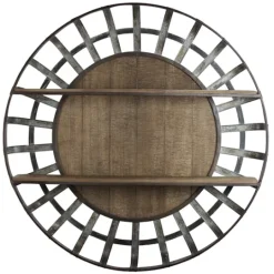 Kirkland's Home Metal Wall Shelf With Wood Back- Shelves