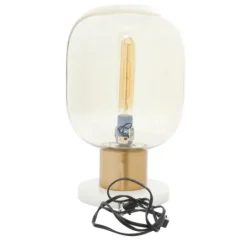 Kirkland's Home Metal White Marble Mushroom Shade Table Lamp- Table Lamps