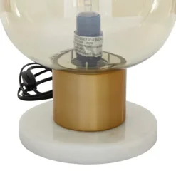 Kirkland's Home Metal White Marble Mushroom Shade Table Lamp- Table Lamps