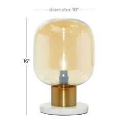 Kirkland's Home Metal White Marble Mushroom Shade Table Lamp- Table Lamps