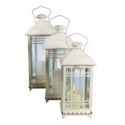 Kirkland's Home Metal Windowpane Lanterns, Set Of 3- Lanterns