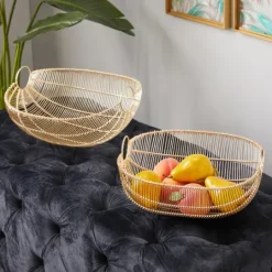 Kirkland's Home Metal Wire Baskets, Set Of 2- Decorative Bowls & Jars