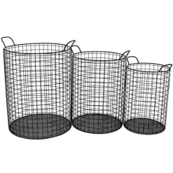 Kirkland's Home Metal Wire Cylinder Baskets, Set Of 3- Baskets & Boxes