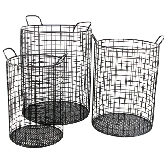 Kirkland's Home Metal Wire Cylinder Baskets, Set Of 3- Baskets & Boxes