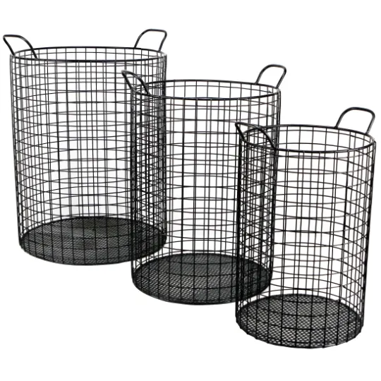 Kirkland's Home Metal Wire Cylinder Baskets, Set Of 3- Baskets & Boxes
