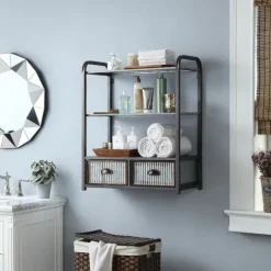 Kirkland's Home Metal With 2-Drawers Rustic Wall Cabinet- Wall Storage