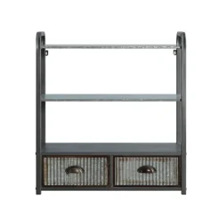 Kirkland's Home Metal With 2-Drawers Rustic Wall Cabinet- Wall Storage