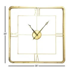 Kirkland's Home Metallic Gold Square Open Face Clock- Clocks
