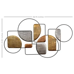 Kirkland's Home Metallic Modern Abstract Shapes Wall Plaque- Wall Plaques