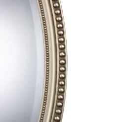 Kirkland's Home Metallic Silver Beaded Edge Oval Mirror- Decorative Mirrors