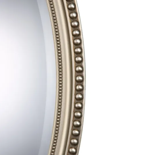 Kirkland's Home Metallic Silver Beaded Edge Oval Mirror- Decorative Mirrors