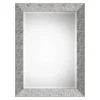 Kirkland's Home Metallic Silver Textured Frame Wall Mirror- Decorative Mirrors
