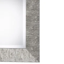 Kirkland's Home Metallic Silver Textured Frame Wall Mirror- Decorative Mirrors