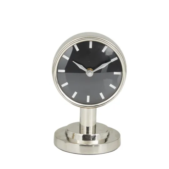 Kirkland's Home Metallic Steel Beveled Base Tabletop Clock- Decorative Accents