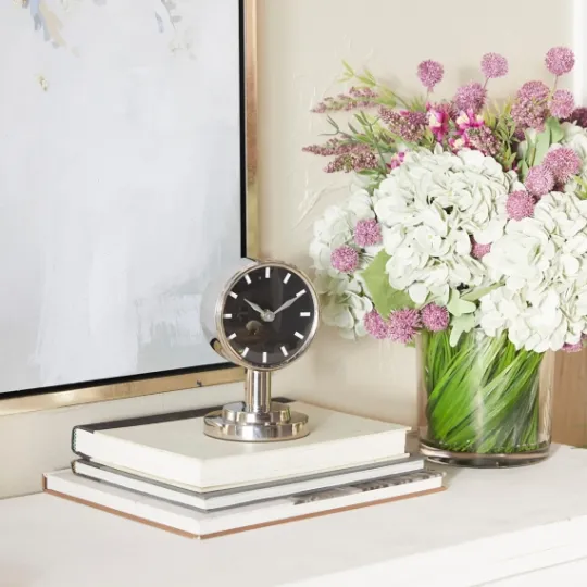 Kirkland's Home Metallic Steel Beveled Base Tabletop Clock- Decorative Accents