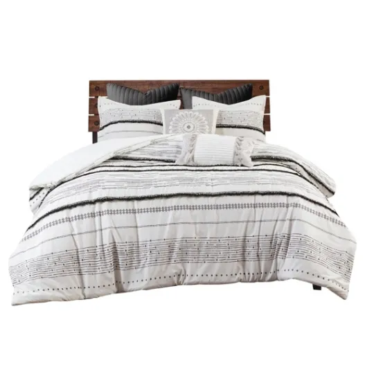 Kirkland's Home Mia White Striped 3-Pc. King Comforter Set- Comforters