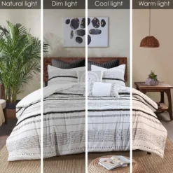 Kirkland's Home Mia White Striped 3-Pc. King Comforter Set- Comforters
