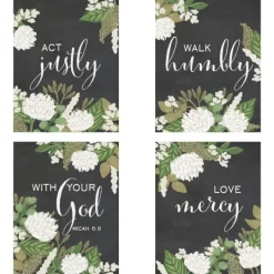 Kirkland's Home Micah 6:8 Canvas Art Prints, Set Of 4- Wall Quotes & Signs