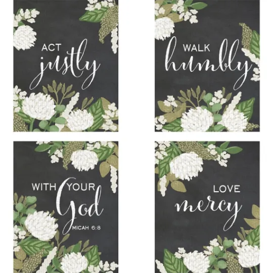 Kirkland's Home Micah 6:8 Canvas Art Prints, Set Of 4- Wall Quotes & Signs