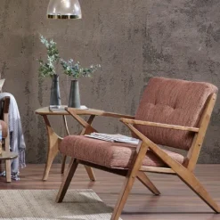 Kirkland's Home Mid-Century Pecan Finish Accent Chair- Accent Chairs