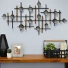 Kirkland's Home Mid-Century Wood And Metal Sculpture Wall Plaque- Wall Plaques