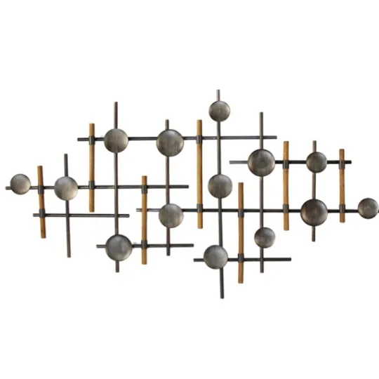 Kirkland's Home Mid-Century Wood And Metal Sculpture Wall Plaque- Wall Plaques