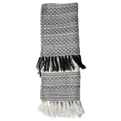 Kirkland's Home Midnight Crosshatch Stripes Outdoor Throw Blanket- Blankets & Throws