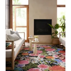 Kirkland's Home Midnight Garden Party Indoor/Outdoor Rug, 7X11- Outdoor Rugs