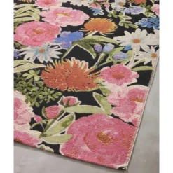 Kirkland's Home Midnight Garden Party Indoor/Outdoor Rug, 7X11- Outdoor Rugs