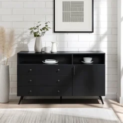 Kirkland's Home Midnight Mid-Century Modern Sideboard- Cabinets & Sideboards