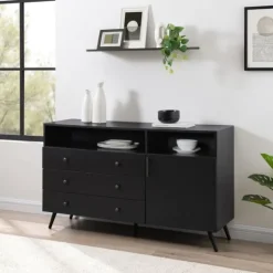 Kirkland's Home Midnight Mid-Century Modern Sideboard- Cabinets & Sideboards