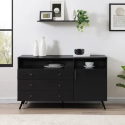 Kirkland's Home Midnight Mid-Century Modern Sideboard- Cabinets & Sideboards