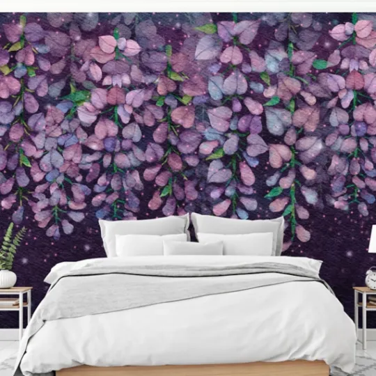 Kirkland's Home Midnight Purple Wisteria Peel And Stick Wall Mural- Wall Murals & Wall Decals