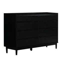 Kirkland's Home Midnight Solid Wood Pull Tab Large Dresser- Dressers & Chests