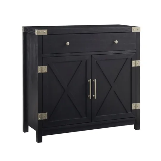 Kirkland's Home Midnight X-Shaped Doors Decorative Chest- Cabinets & Sideboards