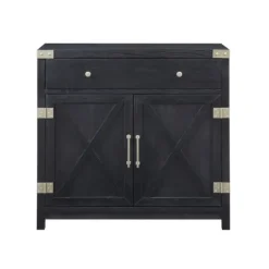 Kirkland's Home Midnight X-Shaped Doors Decorative Chest- Cabinets & Sideboards