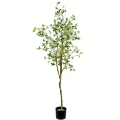 Kirkland's Home Milan Leaf Tree In Black Planter- Trees & Topiaries