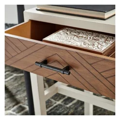 Kirkland's Home Milo Honey Herringbone Accent Table- Accent & End Tables