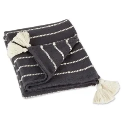 Kirkland's Home Mineral Slub Stripe Decorative Throw- Blankets & Throws
