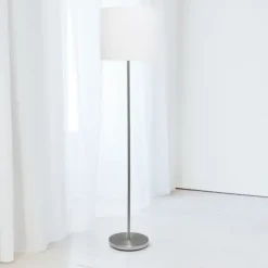 Kirkland's Home Minimal Brushed Nickel Stem Floor Lamp- Floor Lamps