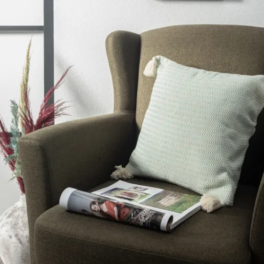Kirkland's Home Mint Trapeze Organic Cotton Throw Pillow- Pillows